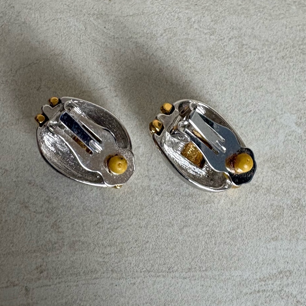 Vintage 1980s Signed Courreges Paris Clip Earrings - Picture 4 of 8